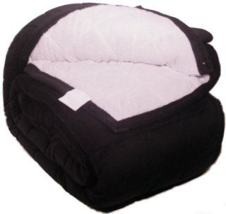 Black Queen Size ~ Soft Borrego Sherpa Blanket   Heavy Microfiber Throw   Almost 6 LBS  