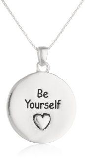 Sterling Silver "Believe In Yourself and You Really Can Fly. You Can Do Anything Nothing Is Impossible" and "Be Yourself" Reversible Bird Pendant Necklace , 18" Jewelry