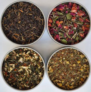 Heavenly Tea Leaves Tea Sampler Gift Set   4 Bestselling Cans   Approximately 25 Servings of Tea Per Can  Grocery Tea Sampler  Grocery & Gourmet Food