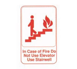 Tablecraft 6 x 9 in Sign, In Case Of Fire Do Not Use Elevator Use Stairwell