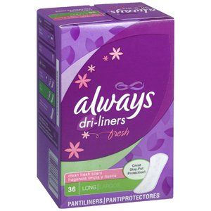 ALWAYS PANTY LINER LONG FRESH 12/Case 36 EACH Health & Personal Care