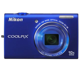 Nikon Coolpix S6200 Digital Camera Blue (16MP, 10x Optical Zoom) 2.7 Inch LCD Refurbished      Electronics