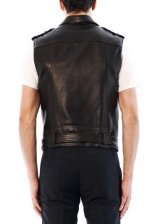 Sleeveless leather biker jacket  Balmain