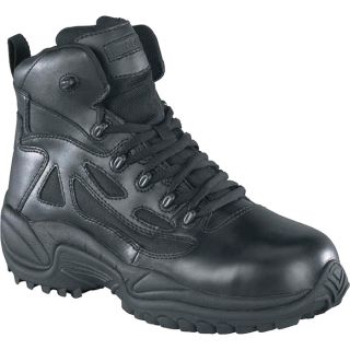 Reebok Rapid Response 6 Inch Composite Toe Zip Boot   Black, Size 12 Wide,