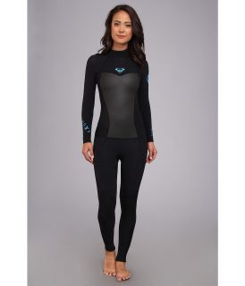 Roxy 3/2MM Syncro L/S Back Zip F Lock Womens Wetsuits One Piece (Black)