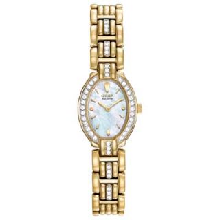 Ladies Citizen Eco Drive™ Gold Tone Bracelet Watch with Mother of