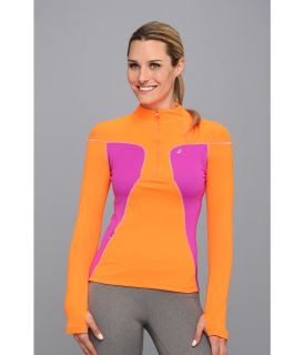 ASICS Lite Show Favorite 1/2 Zip Womens Long Sleeve Pullover (Orange)