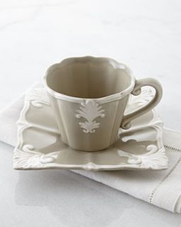 Four Square Baroque Cups & Saucers