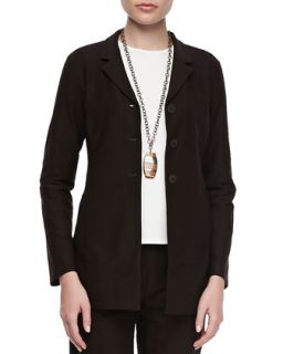 Washable Crepe Long Jacket, Womens   Eileen Fisher