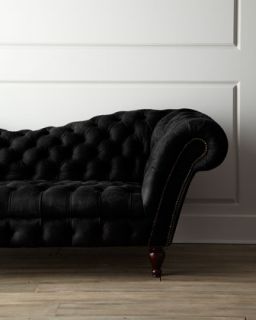 Black Leather Recamier Sofa