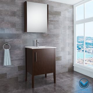 Vigo Vigo 24 inch Maxine Single Bathroom Vanity With Medicine Cabinet Brown Size Single Vanities