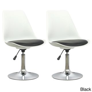 Corliving White Adjustable Chair With Leatherette Seat (set Of 2)