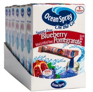 Ocean Spray on the Go Sugar Free Blueberry Pomegranate Powdered Drink Mix (Pack of 12)  Powdered Soft Drink Mixes  Grocery & Gourmet Food