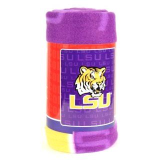 LSU Tigers Fleece Blanket (Measures Approximately 50" x 60")   Throw Blankets