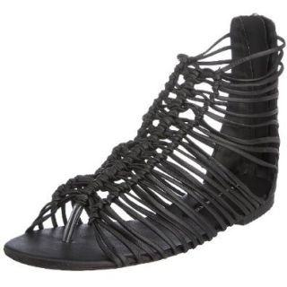 French Connection Women's Pensee Ankle Gladiator, Black, 36 M EU/6 M US Sandals Shoes