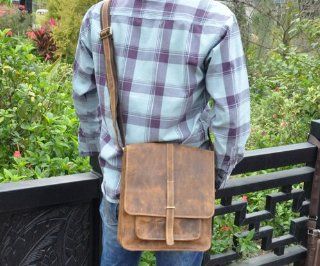 Brown Men's Genuine Leather Cowhide Messenger Shoulder Bag Briefcase Computers & Accessories