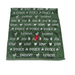 My Christmas Green Holiday Bath Towel Plush Cotton Joy Believe  