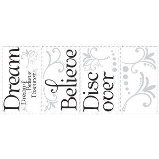 Roommates RMK2082SCS Dream Believe Discover Peel and Stick Wall Decals   Decorative Wall Appliques  