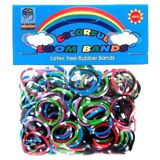 Colorful Loom Bands 300 MULTI COLOR POLKA DOT Rubber Bands with 'S' Clips Toys & Games