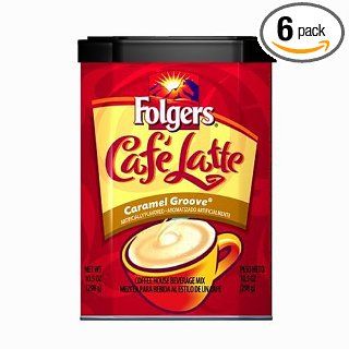 Folgers Cafe Latte Caramel Groove Beverage Mix, 10.5 Ounce Units (Pack of 6)  Instant Coffee  Grocery & Gourmet Food