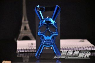 Big Mango High Quality New Stereo Fashion Rock Style Personality Skull Plastic Protective Shell Hard Below Cover Case for Apple Iphone 5 (Dark Blue) Cell Phones & Accessories