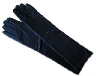 Adult 15" Long Below Elbow Length Lycra Satin Gloves Navy Adult Exotic Costumes Clothing