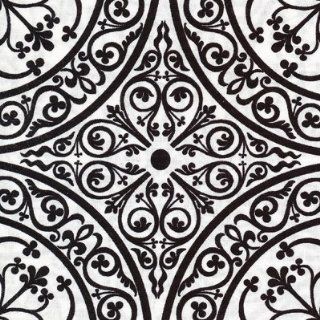 Avalon quilt fabric by Jason Yenter, In the Beginning Fabrics Tiled Black/white Motif