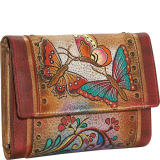 Anuschka Ladies Three Fold Wallet   Henna Butterfly