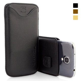 Snugg Galaxy S4 Leather Case in Black   Pouch with Card Slot, Elastic Pull Strap and Premium Nubuck Fibre Interior for the Samsung Galaxy S4 With Free Set of Screen Protectors (see promotions below) Cell Phones & Accessories