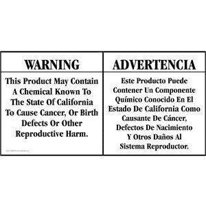 California Prop 65 Chemical Cause Cancer Bilingual Sign CAWB 9798 Land  Business And Store Signs 