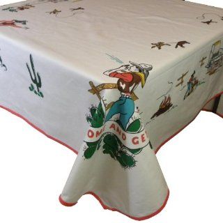 Come and Get It Cowboy Western Tablecloth 52X64  