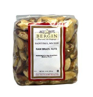 Bergin Nut Company Brazil Nuts Whole Raw, 16 Ounce Bags (Pack of 2)  Snack Nuts And Seeds  Grocery & Gourmet Food