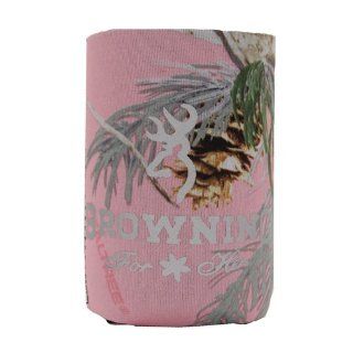 AES Outdoors Browning Can Coozie Pink Camo  Sports Fan Cold Beverage Koozies  Sports & Outdoors