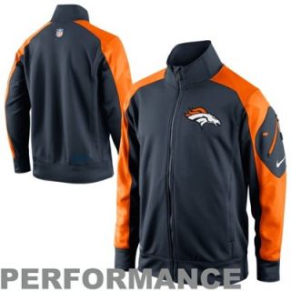 Nike Denver Broncos Fly Speed Full Zip Performance Jacket   Navy Blue/Orange
