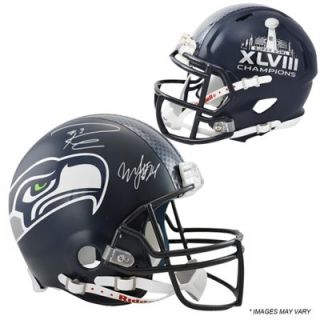 Marshawn Lynch & Russell Wilson Seattle Seahawks Super Bowl XLVIII Champions Autographed Pro Line Authentic Helmet