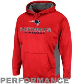 New England Patriots Gridiron V Pullover Performance Hoodie   Red