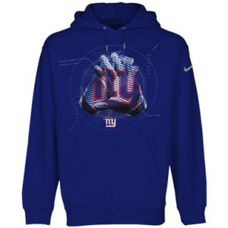 Nike New York Giants Glove Lockup Pullover Hoodie   Royal Blue