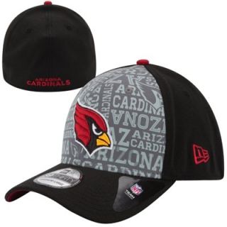 Mens New Era Black Arizona Cardinals 2014 NFL Draft 39THIRTY Reverse Flex Hat