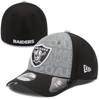Mens New Era Black Oakland Raiders 2014 NFL Draft 39THIRTY Flex Hat