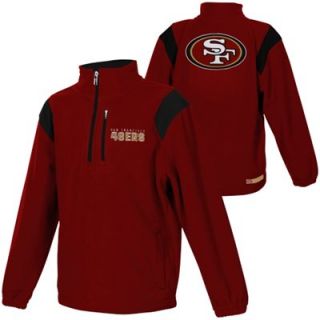 San Francisco 49ers Quarter Zip Micro Fleece Sweatshirt   Scarlet