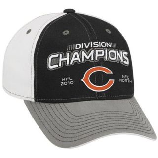 Reebok Chicago Bears White Black 2010 NFC North Division Champions Official Locker Room Adjustable Hat
