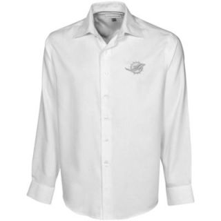 Cutter & Buck Miami Dolphins White Epic Long Sleeve Button Down Shirt