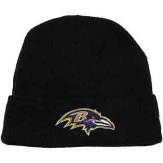 New Era Baltimore Ravens Cuffed Logo Beanie   Black