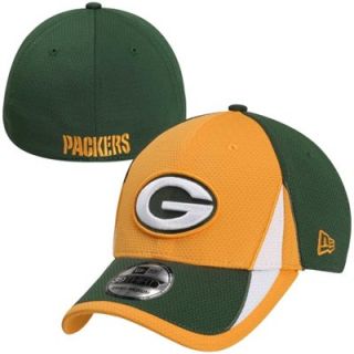 New Era Green Bay Packers Training Replica 39THIRTY Flex Hat   Green/Gold