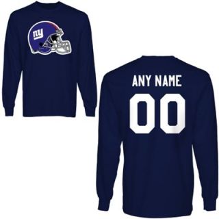 New York Giants Custom Any Name & Number Long Sleeve T Shirt    