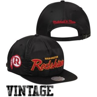 Mitchell & Ness Washington Redskins Special Script Nylon Zipback Hat   Black