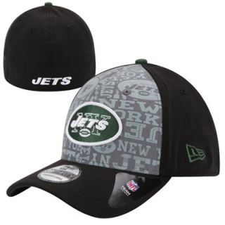 Mens New Era Black New York Jets 2014 NFL Draft 39THIRTY Reverse Flex Hat