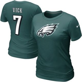 Nike Michael Vick Philadelphia Eagles #7 Womens Name & Number T Shirt   Midnight Green