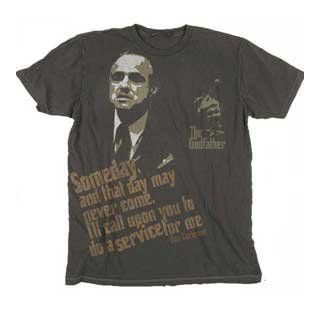 The Godfather "Someday, And That Day May Never Come, I'll Call Upon You To Do A Service For Me" T Shirt   Washed Charcoal (Medium) Clothing