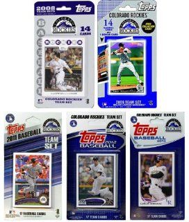 MLB Colorado Rockies 5 Different Licensed Trading Card Team Set Sports & Outdoors